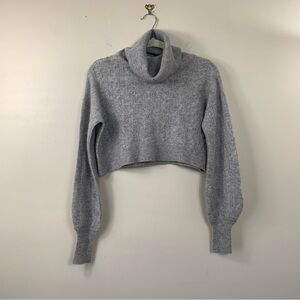 NWOT -Joie Cropped 100%Cashmere Cowl-neck Light Gray Sweater- Medium